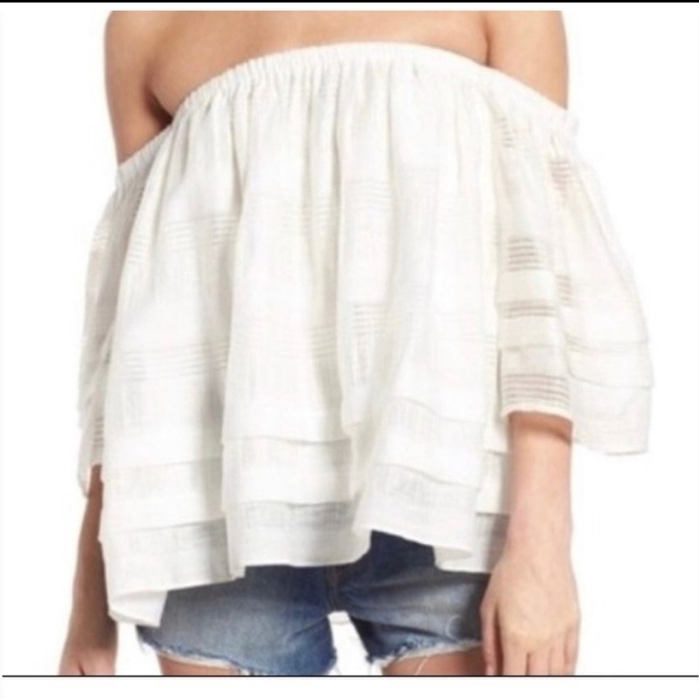 J.O.A White Off Shoulder Blouse